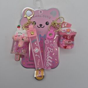 Kawaii Cutie Pink Keychain Set